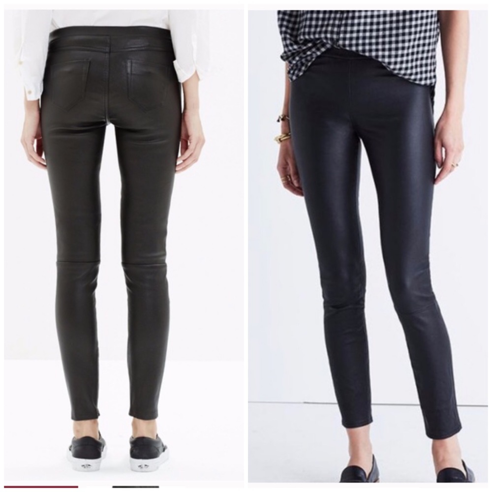 Madewell 💯leather leggings pant EUC